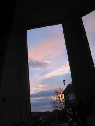 Sunrise framed in my front window