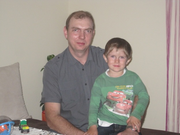 Piotrek with Dad, Krzystof