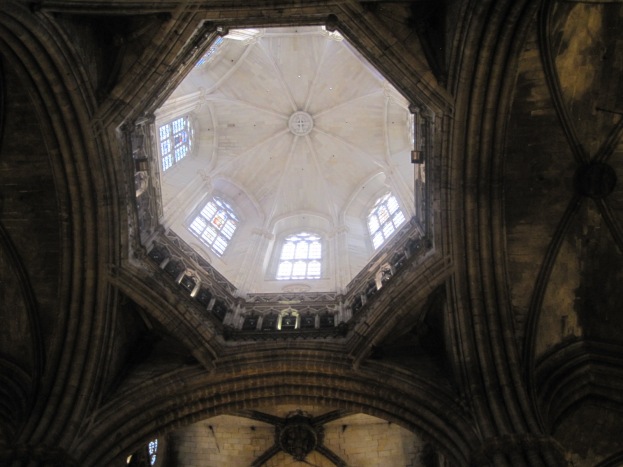 Looking up into Barcelona Cathedral