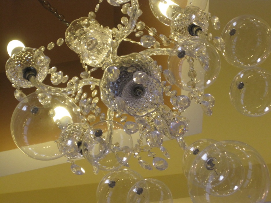 One of the chandeliers